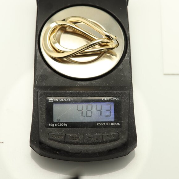 14k Swirl Hoops Earrings Italian 14k Gold Artistic twisted Shape Hoop (#10) - Picture 7 of 9